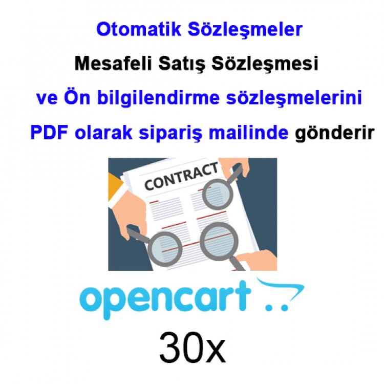 Opencart Otomatik Sözleşme Oluşturucu 30x - MUADİLİ YOK